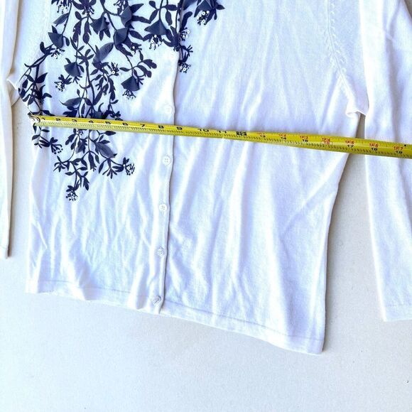 Garnet Hill 100% Merino wool sweater romantic chic luxury cream size L - Picture 5 of 10